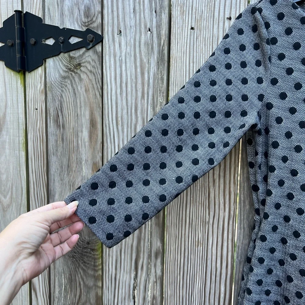 TALBOTS Black and Gray Polka Dot Dress Women’s Small Petite